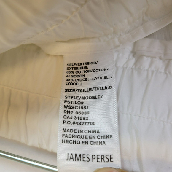 James Perse Womens Seersucker Crop Pant Size 0 White Taper Leg High Rise Pockets - Picture 3 of 8